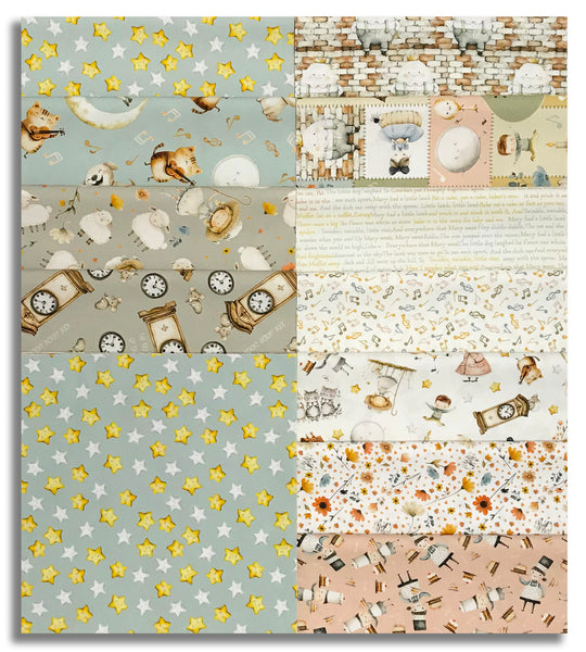 Matt's Pre-Cut Blank Quilting 40 Piece 10" Layer Cake Squares  - Nursery Rhyme Time