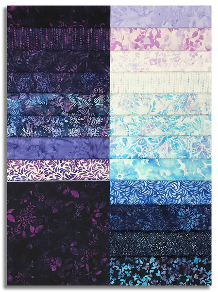 Matt's Pre-Cut Hoffman Batiks 40 Piece 10" Layer Cake - Violet Waves