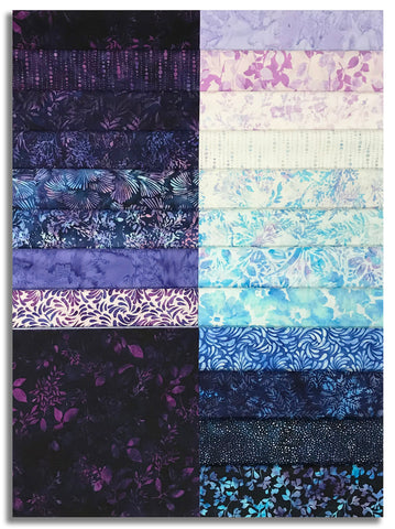 Matt's Pre-Cut Hoffman Batiks 40 Piece 10" Layer Cake - Violet Waves