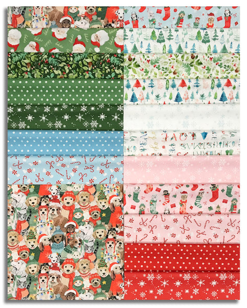 Matt's Clothworks Pre-Cut 40 Piece 10" Layer Cake Squares - Santa Paws