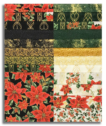 Matt's Pre-Cut Hoffman Metallic 40 Piece 10" Layer Cake - Blooming Holidays
