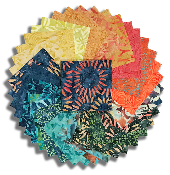 Matt's Riley Blake Batiks Pre-Cut 40 Piece 5" Charm Squares - Carnival Glass