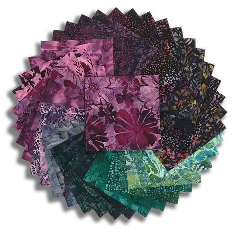 Matt's Pre-Cut Hoffman Batiks 40 Piece 5" Charm Squares - Vineyard Harvest