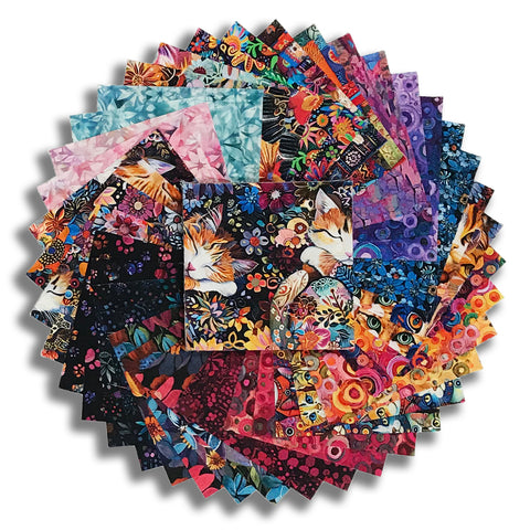 Matt's Timeless Treasures Pre-Cut 40 Piece 5" Charm Squares - Calico Patchwork