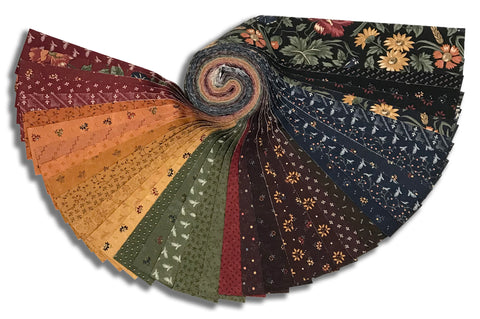 Matt's Moda Kansas Troubles Pre-Cut 40 Piece 2 1/2" Strips Jelly Roll - Wheatland - Dark