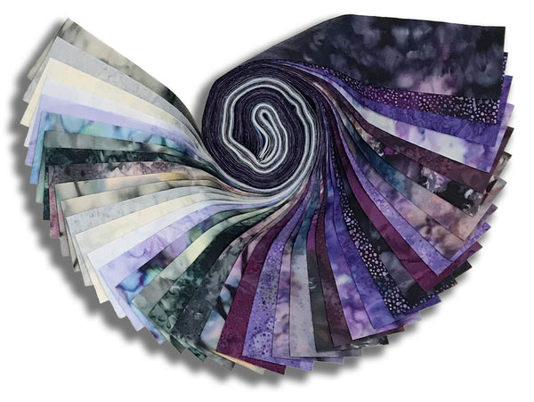 Matt's Pre-Cut Hoffman Batiks 40 Piece 2 1/2" Strip Set Jelly Roll - Galaxy
