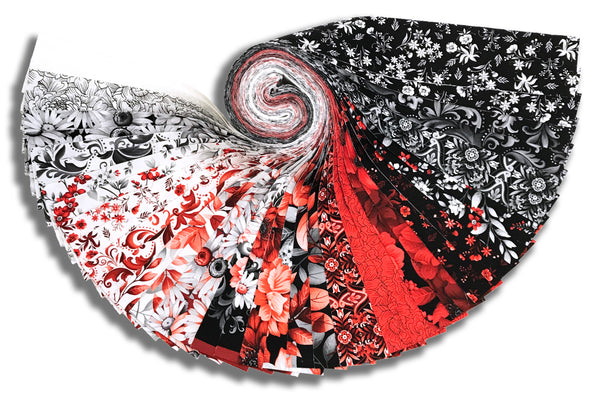 Matt's Pre-Cut Henry Glass & Co. 40 Piece 2 1/2" Jelly Roll Strips - Scarlet's Treasure