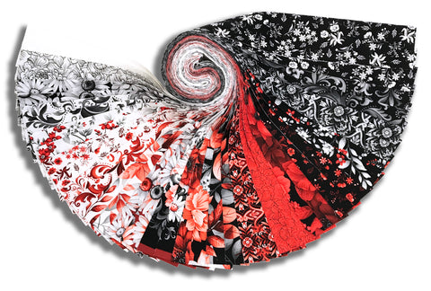 Matt's Pre-Cut Henry Glass & Co. 40 Piece 2 1/2" Jelly Roll Strips - Scarlet's Treasure