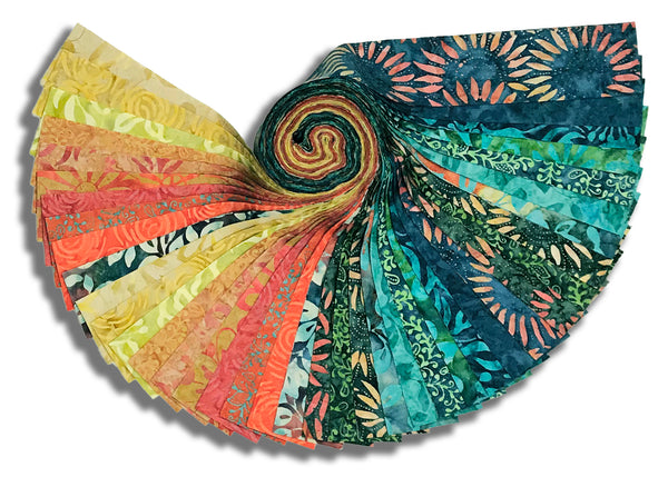 Matt's Riley Blake Batiks Pre-Cut 40 Piece 2 1/2" Jelly Roll Strips - Carnival Glass