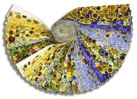 Matt's Clothworks Pre-Cut 40 Piece 2 1/2" Jelly Roll Strips - Sunflower Song