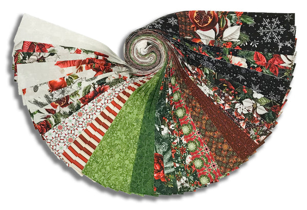 Matt's In The Beginning Pre-Cut 40 Piece 2 1/2" Strips Jelly Roll - Winter Enchantment