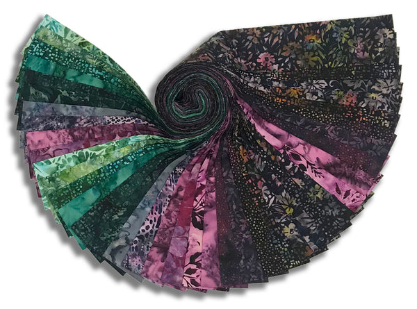 Matt's Pre-Cut Hoffman Batiks 40 Piece 2 1/2" Strip Set Jelly Roll - Vineyard Harvest