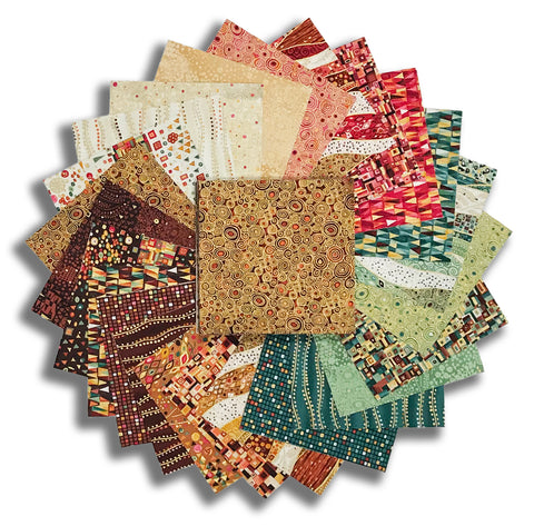 Matt's Andover/Makower Pre-Cut 48 Piece 5" Charm Squares - Golden