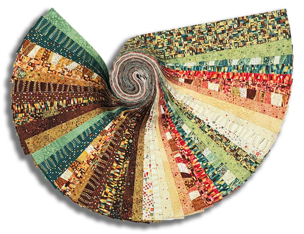 Matt's Andover/Makower Pre-Cut 48 Piece 2 1/2" Jelly Roll Strips - Golden