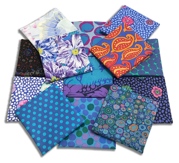 Matt's Pre-Cut Kaffe Fassett 6 Piece HALF YARD Bundle - MYSTERY - Blues