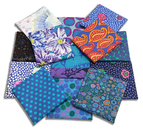 Matt's Pre-Cut Kaffe Fassett 6 Piece HALF YARD Bundle - MYSTERY - Blues