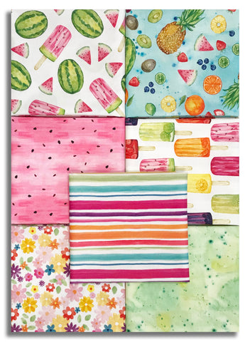 Matt's Timeless Treasures Pre-Cut 7 Piece Fat Quarter Bundle - Fruity Popsicles