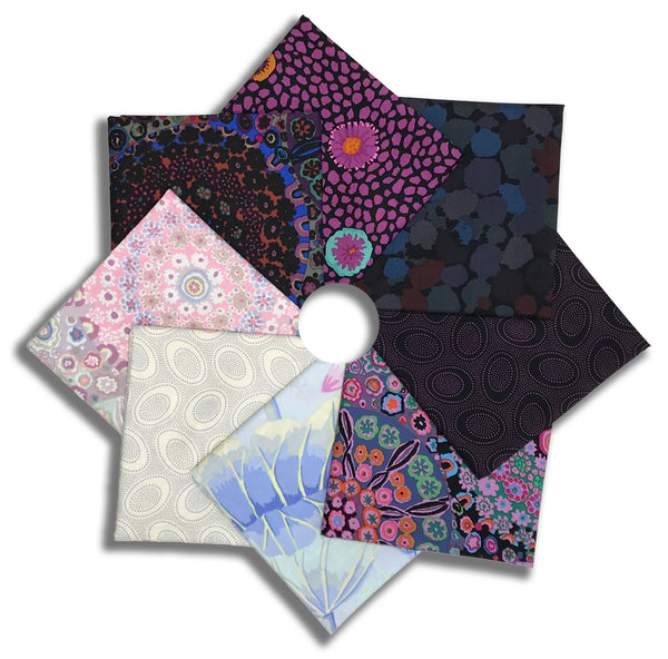 Matt's Pre-Cut Kaffe Fassett 8 Piece Fat Quarter Bundle - Black Ink