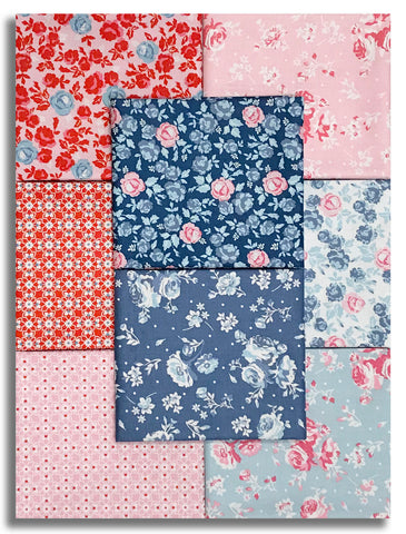 Matt's Poppie Cotton Pre-Cut 8 Piece Fat Quarter Bundle - Elise