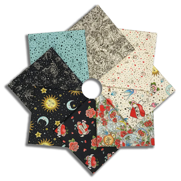 Matt's Blank Quilting Pre-Cut 8 Piece Fat Quarter Bundle - Ink Chronicles