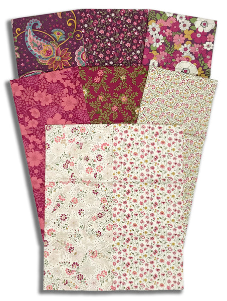 Matt's Moda Pre-Cut 8 Piece Half Yard Bundle - Chelsea Garden - Mulberry