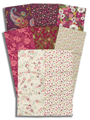 Matt's Moda Pre-Cut 8 Piece Half Yard Bundle - Chelsea Garden - Mulberry