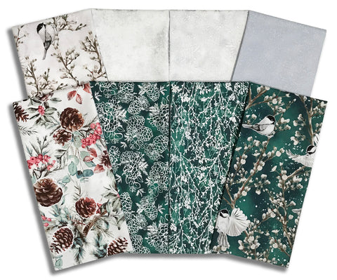 Matt's Pre-Cut Hoffman Metallic 8 Piece Half Yard Bundle - Cotton & Pine