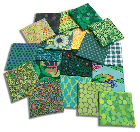 Matt's Pre-Cut Kaffe Fassett 8 Piece FAT QUARTER Bundle - MYSTERY - Greens