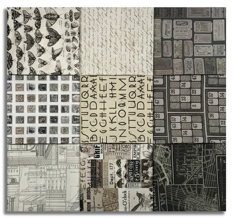 Matt's Free Spirit Pre-Cut 9 Piece Fat Quarter Bundle - Palette - Charcoal