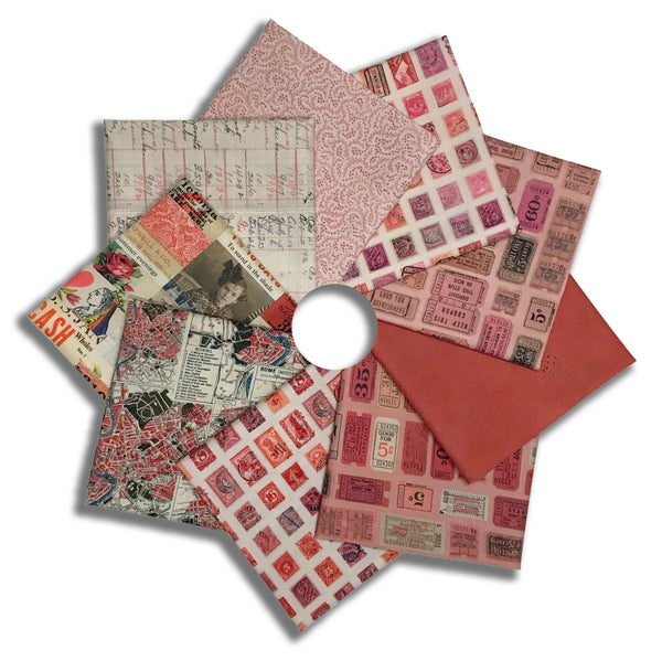 Matt's Free Spirit Pre-Cut 9 Piece Fat Quarter Bundle - Palette - Pink & Red