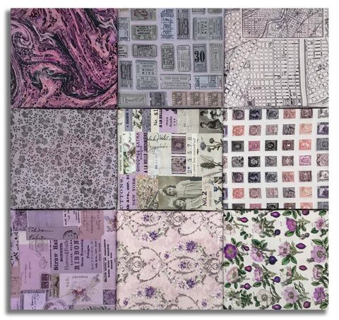 Matt's Free Spirit Pre-Cut 9 Piece Fat Quarter Bundle - Palette - Purple