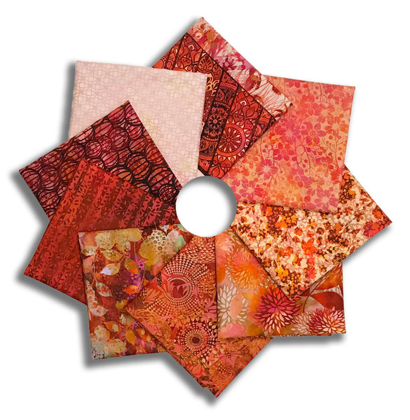 Matt's In The Beginning Pre-Cut 9 Piece Fat Quarter Bundle - Allure - Red
