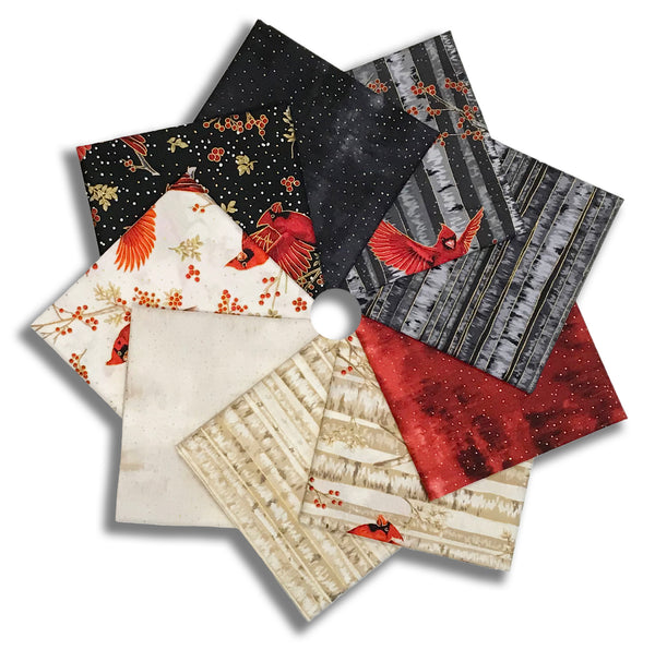 Matt's Hoffman Metallic Pre-Cut 9 Piece Fat Quarter Bundle - Berries & Birch