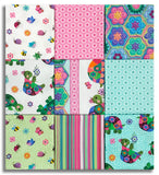 Matt's Northcott Pre-Cut 9 Piece Fat Quarter Bundle - Topsy Turtles