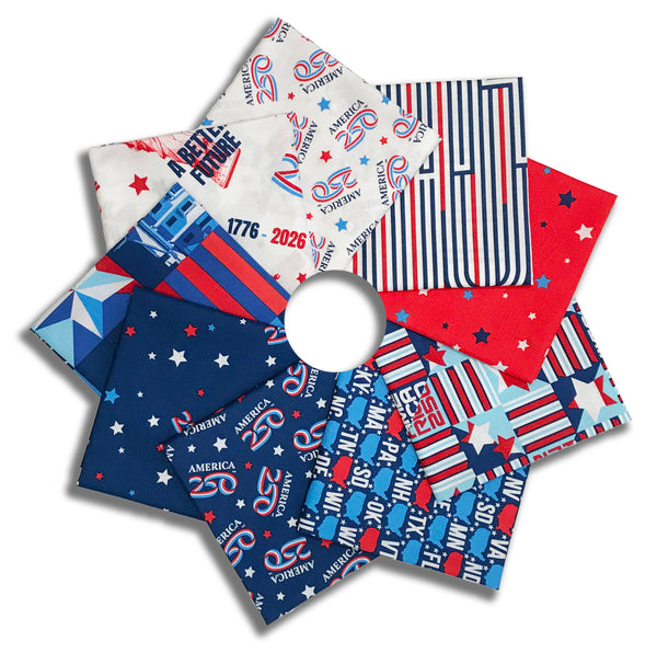 Matt's Northcott Pre-Cut 9 Piece Fat Quarter Bundle - America 250 TM