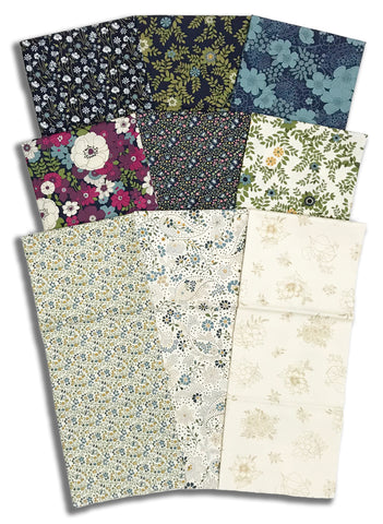 Matt's Moda Pre-Cut 9 Piece Half Yard Bundle - Chelsea Garden - Midnight