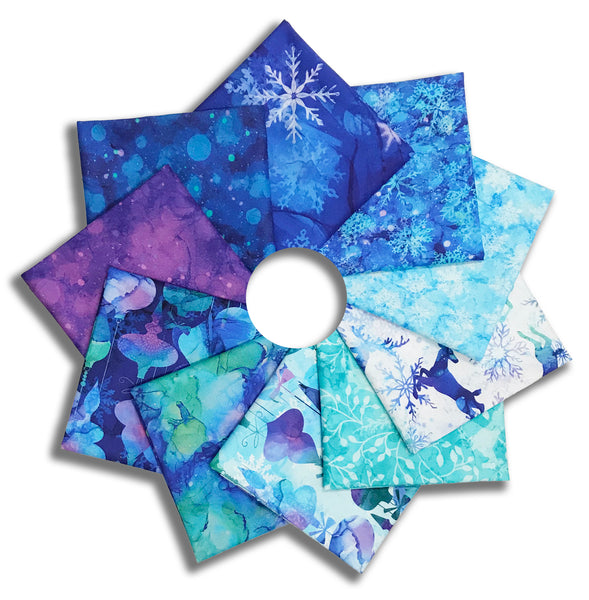 Matt's Northcott Digital Pre-Cut 10 Piece Fat Quarter Bundle - Midwinter Magic