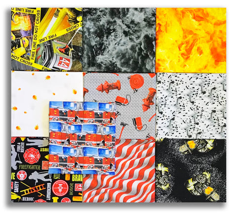 Matt's Blank Quilting Digital Pre-Cut 10 Piece Fat Quarter Bundle - Fire Alarm