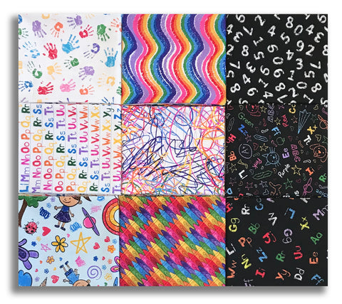 Matt's Blank Quilting Digital Pre-Cut 9 Piece Fat Quarter Bundle - Color My World