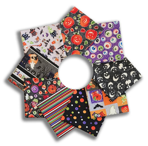 Matt's Blank Quilting Digital Pre-Cut 9 Piece Fat Quarter Bundle - Spooky Aura