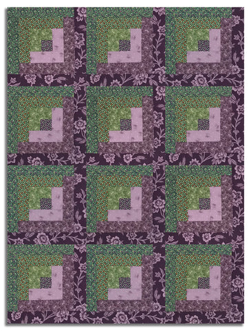 Andover Pre-Cut 12 Block Log Cabin Quilt Kit - Autumn Bouquet