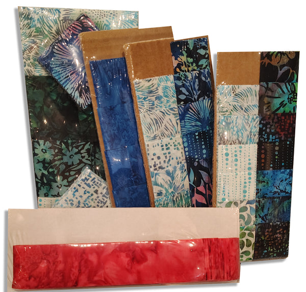 Matt's Mystery Bundles - 5 Mermaid Batik Scrap Kits - Mystery Remnants