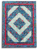 Mermaid Lagoon Prism 72" x 54" Fully Finished Log Cabin Quilt