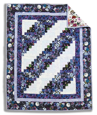 Log Cabin Quilt 45 x 53.5" Fully Finished Sample Quilt - Midnight Dreams