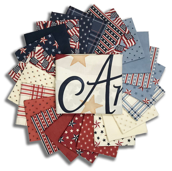 Moda Pre-Cut 24 Piece Fat Quarter Bundle With 24" PANEL - America 250 Years