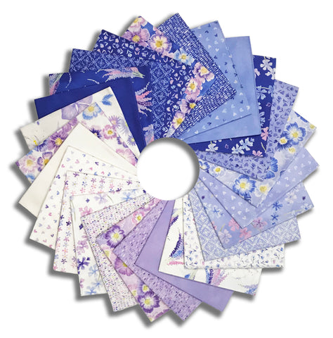 Moda Pre-Cut 26 Piece Fat Quarter Bundle - Delphinium
