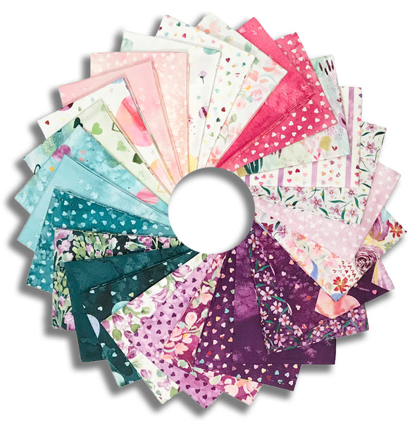 Moda Pre-Cut 27 Piece Fat Quarter Bundle - Fleur The Love