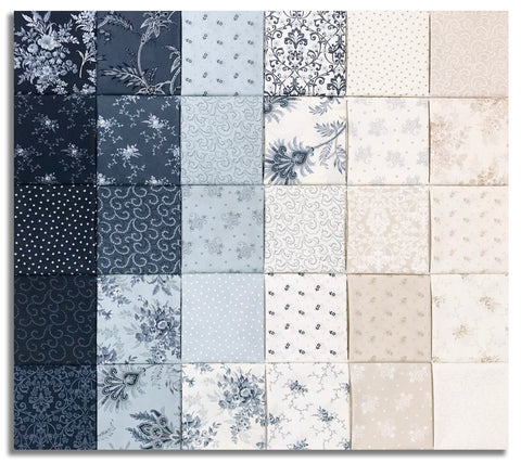 Moda Pre-Cut 30 Piece Fat Quarter Bundle - Breathtaking Blues