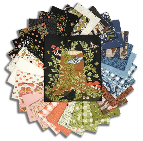 Moda Pre-Cut 31 Piece Fat Quarter Bundle with 36" PANEL - Night Owl