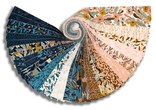 Moda Pre-Cut 40 Piece 2 1/2" Strips Jelly Roll - Feather & Forest Bloom